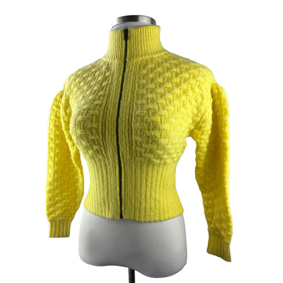NWT Maeve by Anthropologie Buttercup Textured Chunky Knit Crop Sweater Jacket XS - Picture 4 of 13